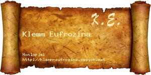 Klemm Eufrozina névjegykártya